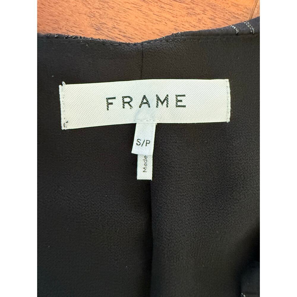 Frame Ruched Sleeve Keyhole Top Nior Black Size Small - Picture 7 of 8